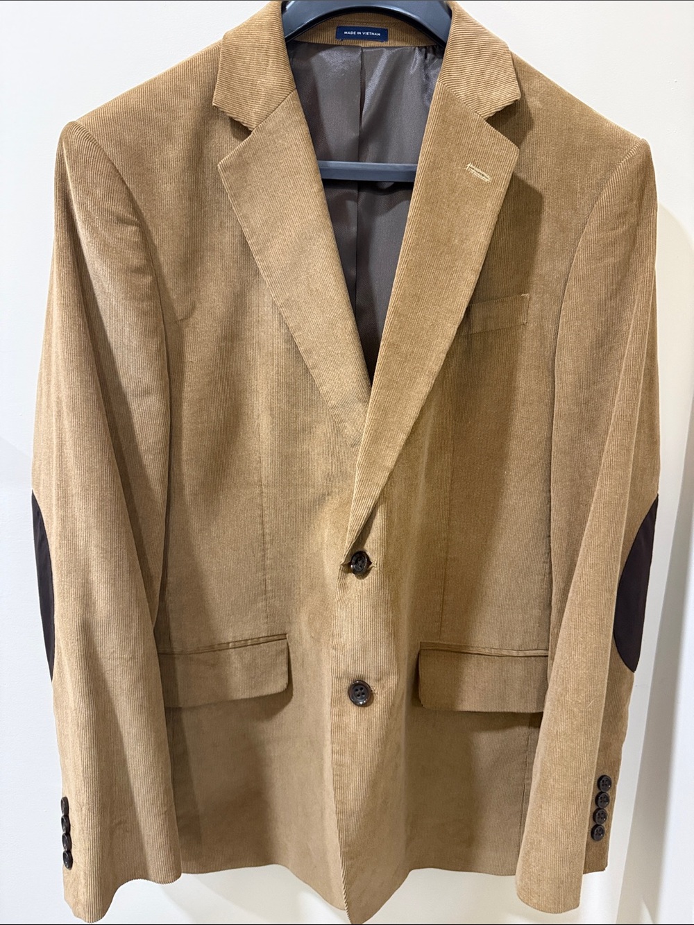 Stafford Tan Corduroy Sport Coat with Dark Elbow Patches